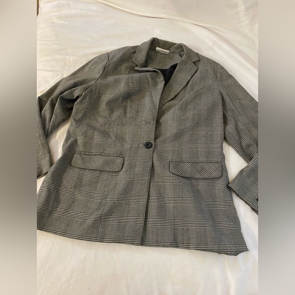 Grey Plaid Blazer - Picture 1 of 4